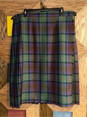 Scottish Isle of Skye Tartan Kilt Pure New Wool James Pringle Weavers Skirt 24